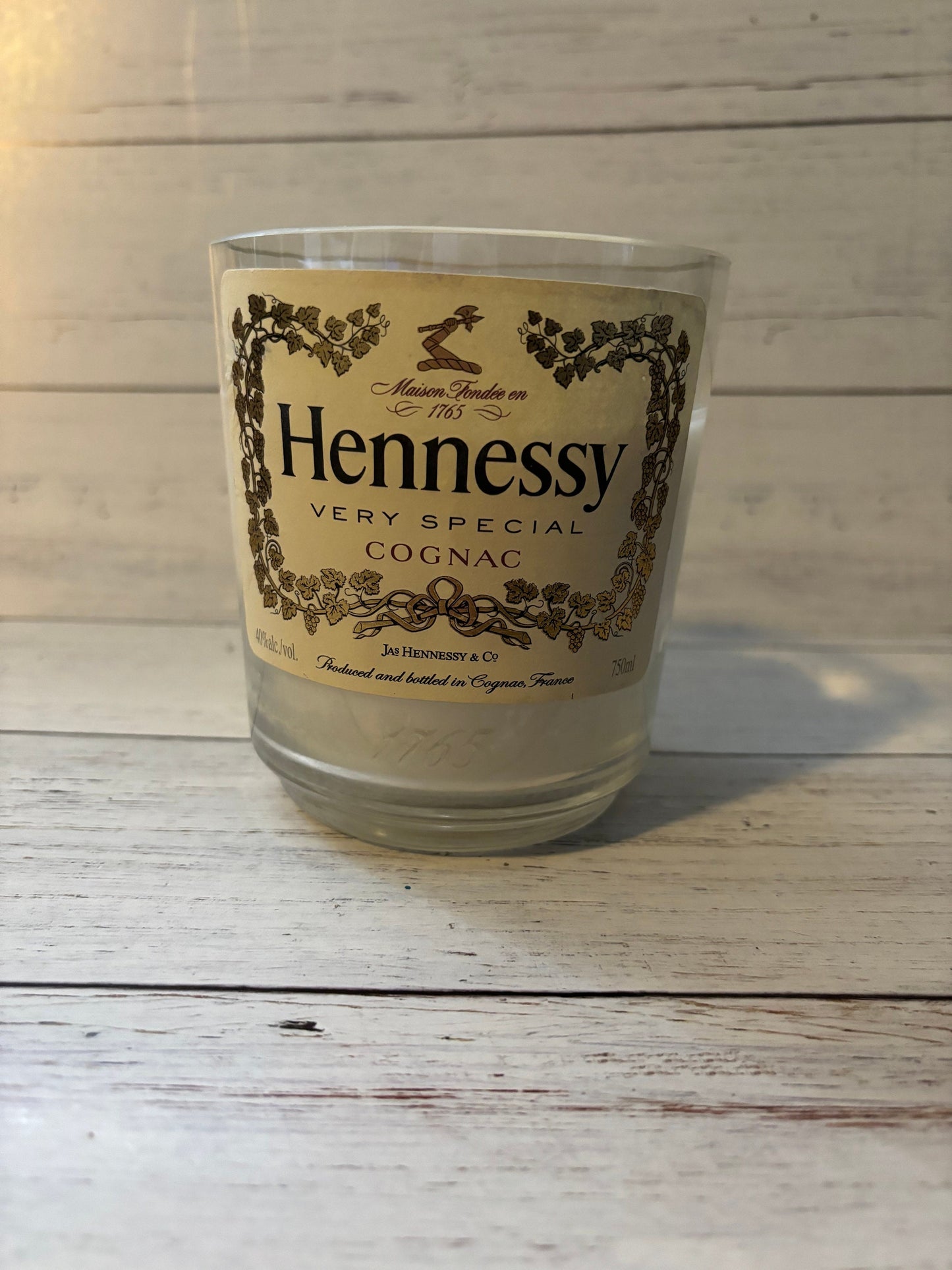 Smoked Sage and Lavender Scented Upcycled Bottle Candle